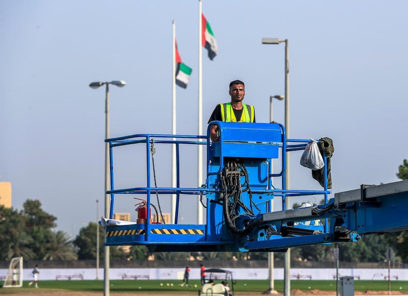 Abu Dhabi, U.A.E., January 30, 2019.  
Pope Francis preparations at Zayed Sports City.
Victor Besa / The National
Section:  NA
Reporter: