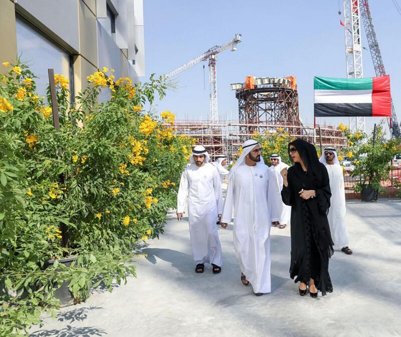 Sheikh Mohammed was briefed on the progress of the event - which will feature 190 countries and is expected to attract more than 25 million visitors during its six-month run - by Reem Al Hashimy, Minister of State for International Co-operation.