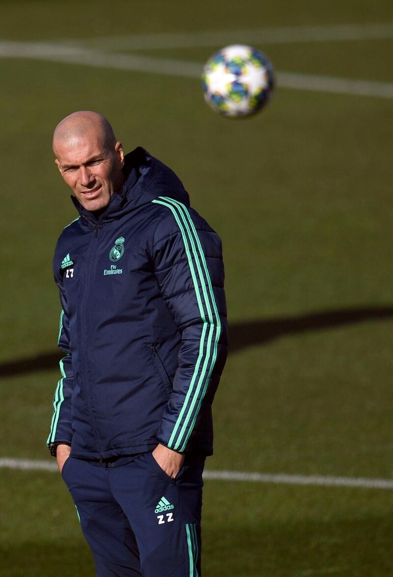 Real Madrid's French coach Zinedine Zidane. AFP