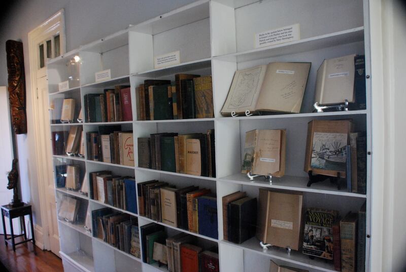 A bookcase in the Hemingway House . Photo: Adam Fagen