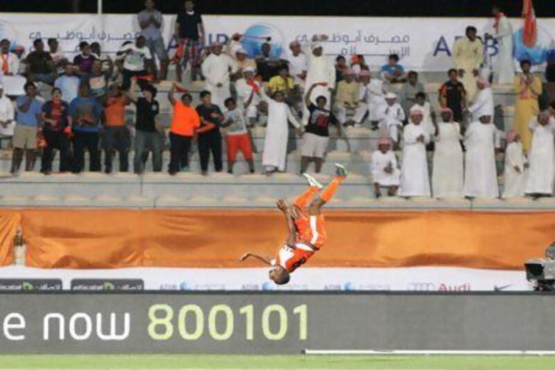 Boris Kabi celebrate his goal, Ajman's second, against Al Jazira. Jaime Puebla / The National