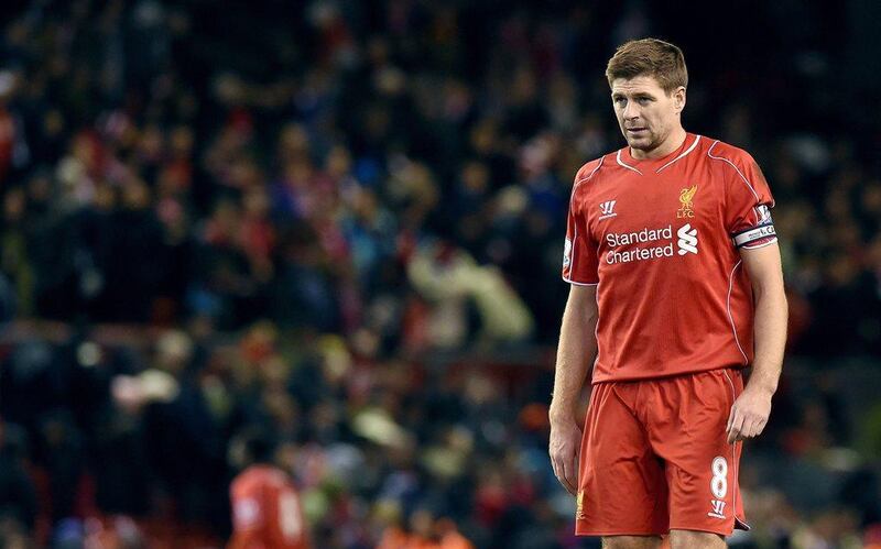Steven Gerrard has played in all 15 of Liverpool's Premier League games this season, scoring three times. Paul Ellis / AFP