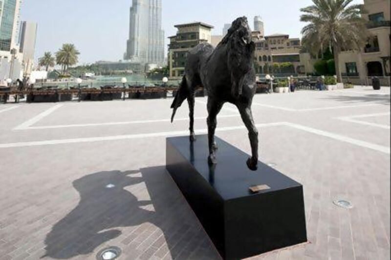 Life Size Andalucian I, the newest sculpture in Downtown Dubai. Antonie Robertson / The National