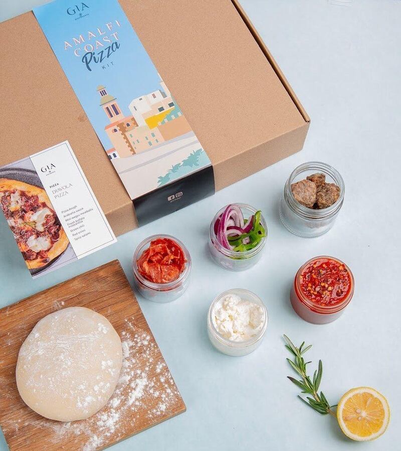 Gia Dubai's Amalfi Coast kit contains all the ingredients needed to make pizza at home. Courtesy Gia Dubai