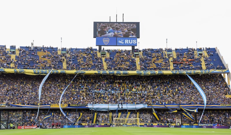 BUENOS AIRES, ARGENTINA - APRIL 01: General View of Alberto J. Armando Stadium before a match between Boca Juniors and Talleres as part of Superliga 2017/18 at Alberto J. Armando Stadium on April 1, 2018 in Buenos Aires, Argentina.  (Photo by Marcelo Endelli/Getty Images)