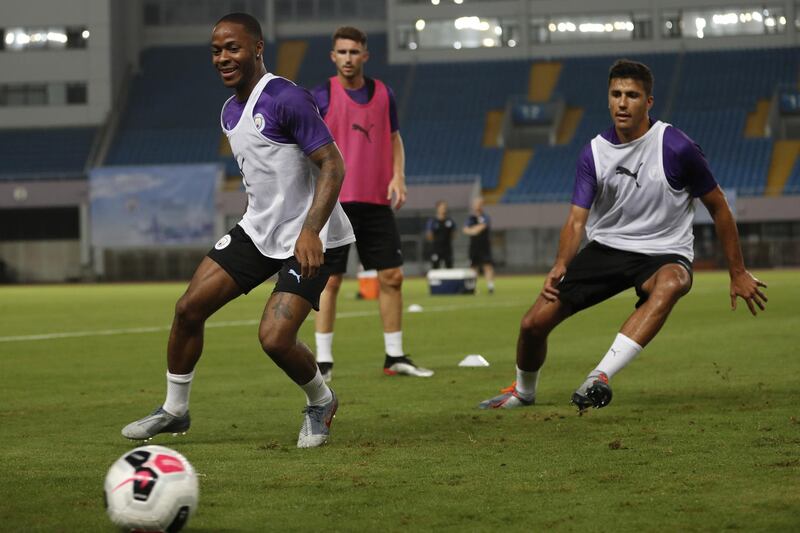 Raheem Sterling of Manchester City in action at a training session in Shanghai, China. All photos by Getty Images for Premier League