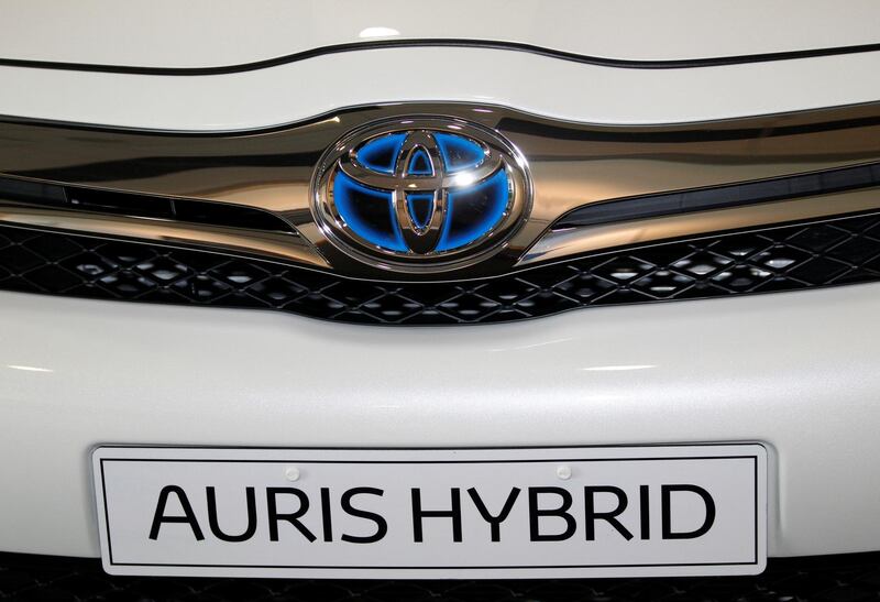 FILE PHOTO: A Toyota Auris is displayed on show at the Toyota factory in Derby, central England, March 7, 2011.   REUTERS/Darren Staples/File Photo