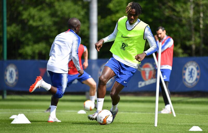 Chelsea's midfielder Trevoh Chalobah attends a training session. AFP