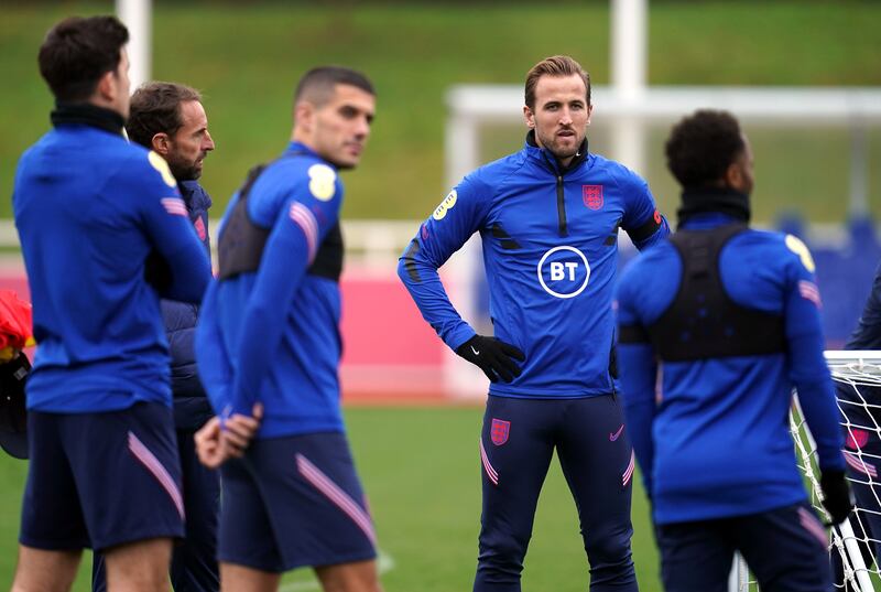 Harry Kane during a training session at St George's Park. PA