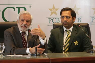 Sarfraz Ahmed, right, who is in the UAE for the Pakistan Super League, has received plaudits for helping an ICC probe. KM Chaudary / AP Photo