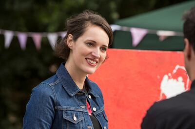 This image released by Amazon shows Phoebe Waller-Bridge in a scene from "Fleabag." The program is nominated for an Emmy Award for outstanding comedy series. Waller-Bridge is also nominated for best actress in a comedy series. (Amazon via AP)