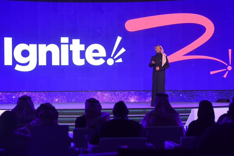Mohammed Al Robayan, secretary general of Saudi Arabia's Digital Content Council, announces the new programme Ignite. Photo: Leap