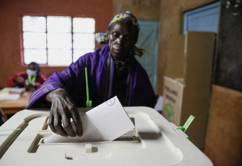 A voter takes part in the general election at Kosachei Primary School. Reuters