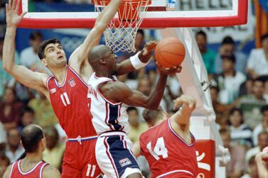 American basketball star Michael Jordan in action during the 1992 Barcelona Olympics. AFP