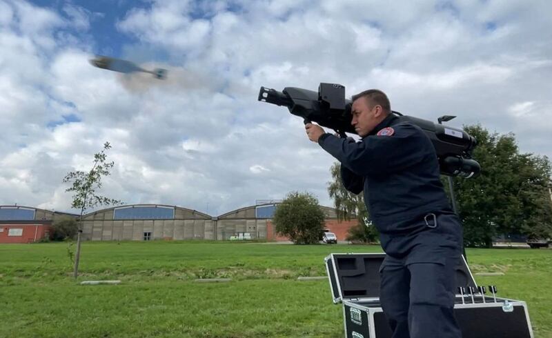 The SkyWall Patrol fires a projectile with a net to capture drones and bring them down safely. Photo: OpenWorks