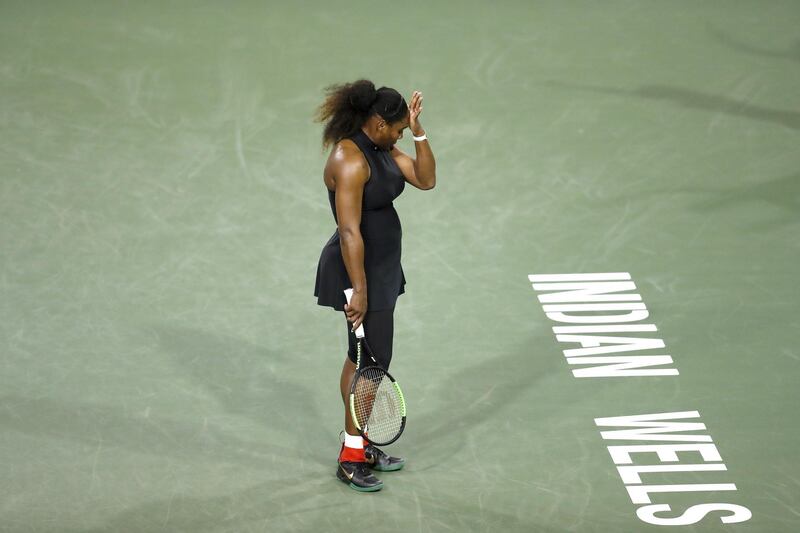 Serena Williams of the USA in action against her sister Venus Williams of the USA during the BNP Paribas Open tennis tournament at the Indian Wells Tennis Garden in Indian Wells, California. Mike Nelson / EPA