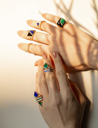 Rings from the Fragments collection by Tania and Dima Nawbar. Photo: L'Atelier Nawbar