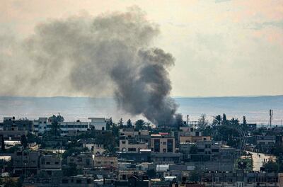 Smoke billows following Israeli air strikes on east Rafah. AFP