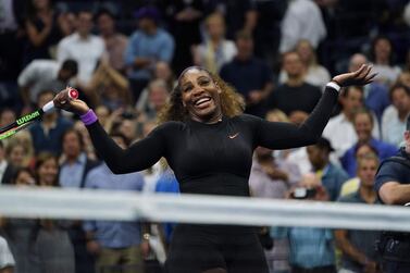 Serena Williams celebrates her victory over Elina Svitolina in the US Open semi-final at Flushing Meadows on Thursday. AFP