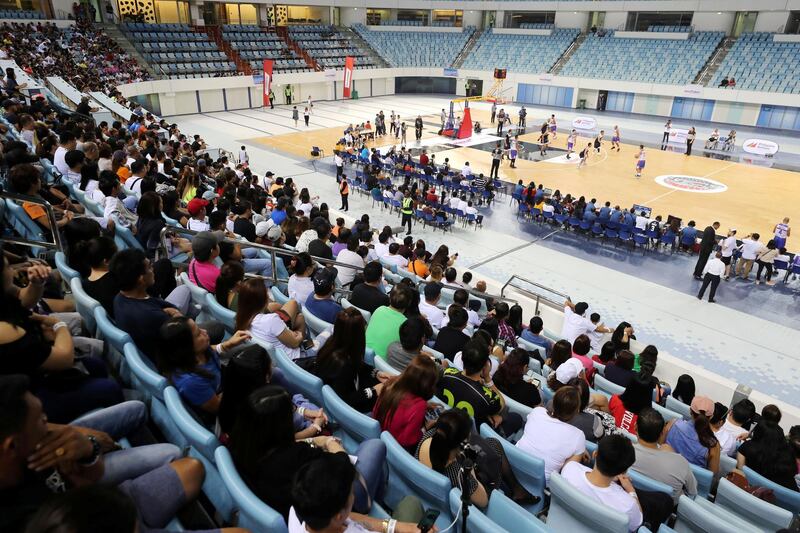 Dubai, United Arab Emirates - September 28, 2019: Dubai Invasion 2019, MPBL event, headlined by Manny Pacquiao in an All Star game. Saturday the 28th of September 2019. Hamden Sports Complex, Dubai. Chris Whiteoak / The National