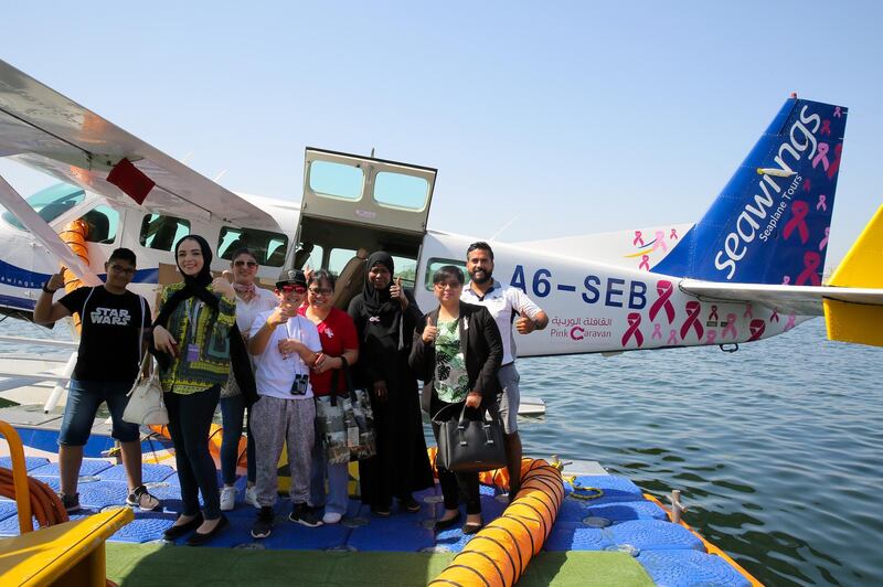 Last week, breast cancer patients enjoyed a flight over Dubai. Seawings 