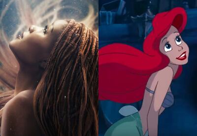 Ariel in Disney's live-action remake versus the 1989 animation. Photos: Disney