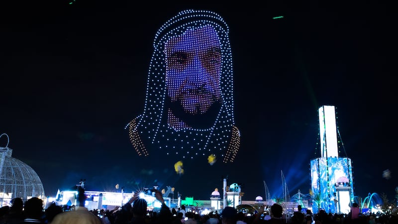 Drones also rang in the New Year at the Sheikh Zayed Heritage Festival in Al Wathba. Victor Besa / The National