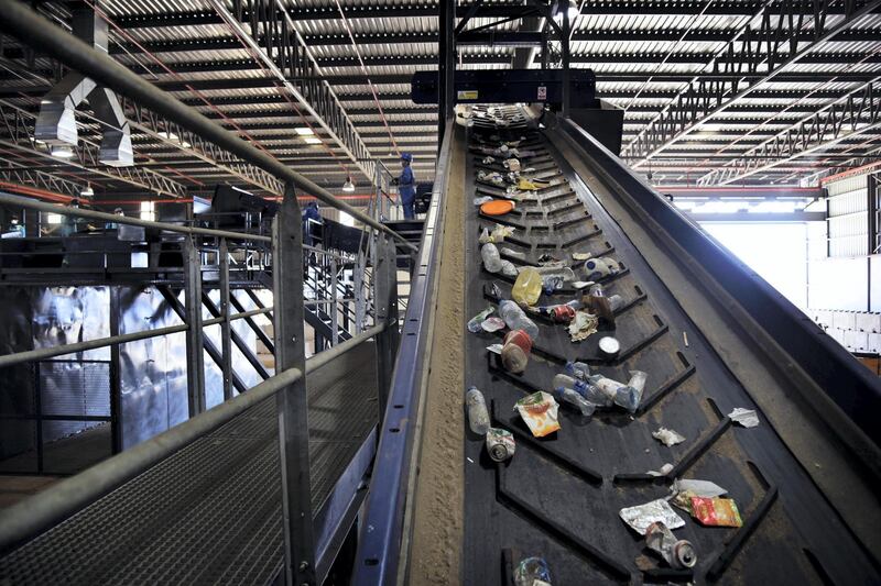 View of the garbage at the Material Recovery Facility during its opening ceremony in Ras Al Khaimah, UAE, Wednesday, Nov. 27, 2019. Shruti Jain The National