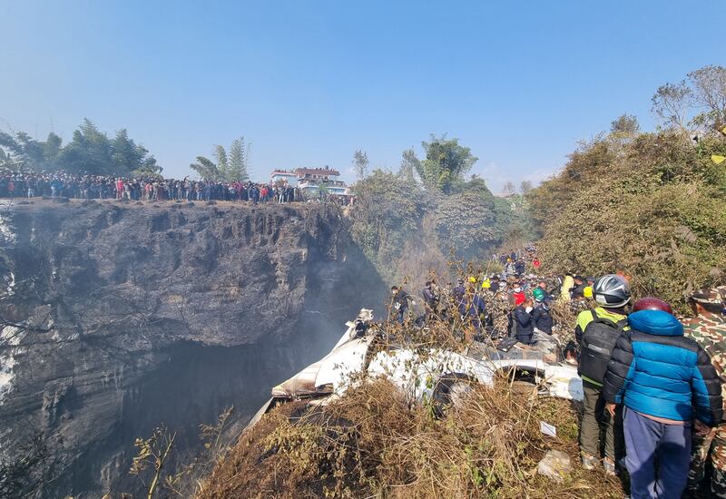 Images and videos posted on social media showed heavy smoke rising after the crash. Reuters