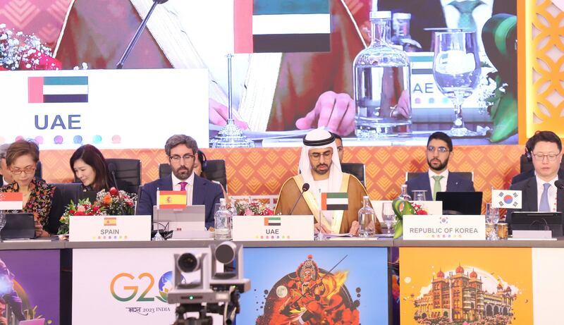 The UAE seeks to integrate global efforts in advancing a robust digital infrastructure and fostering digital skills, Omar Al Olama, Minister of State for AI, Digital Economy and Remote Work Applications, said at the G20 in India. Photo: UAE Ministry of Cabinet Affairs