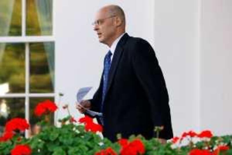 Treasury Secretary Henry Paulson walks out of the West Wing of the White House in Washington to brief reporters after his meeting with President Bush regarding the defeated a $700 billion bailout bill, Monday, Sept. 29, 2008. (AP Photo/Charles Dharapak)