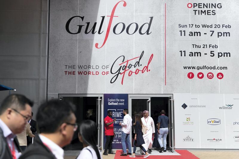 Dubai, UNITED ARAB EMIRATES - FEBRUARY, 18 2019.
Visitors arrive at UAE’s Gulfood exhibition in DWTC.

(Photo by Reem Mohammed/The National)

Reporter: 
Section:  NA