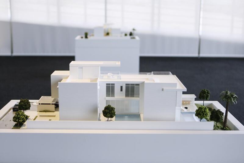 A model of the golf villas offered by Al Zorah. Sarah Dea / The National