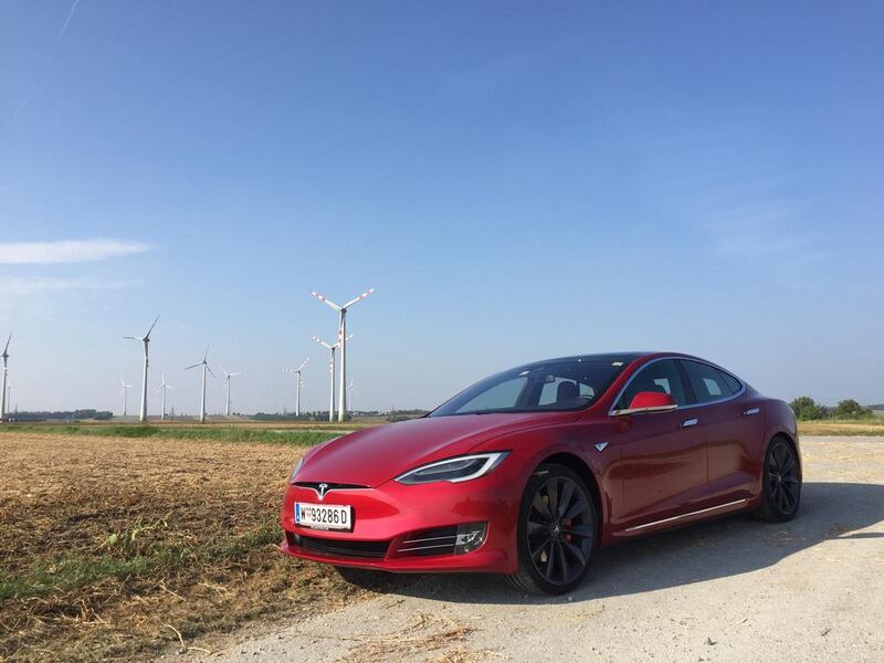 Tesla Model S P90D ‘Ludicrous’ edition pictured near Vienna, Austria. Adam Workman / The National