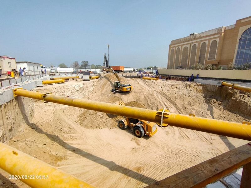 Construction of The Hindu Temple, Jebel Ali, June - August 2020. Courtesy Hindu Temple, Jebel Ali