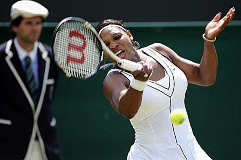 Serena Williams continues to plod her way through, faltering step by step.