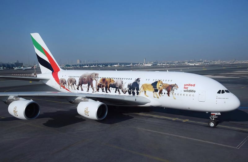 Emirates has unveiled new livery on two planes to promote awareness of the illegal wildlife trade to the transport industry. Wam