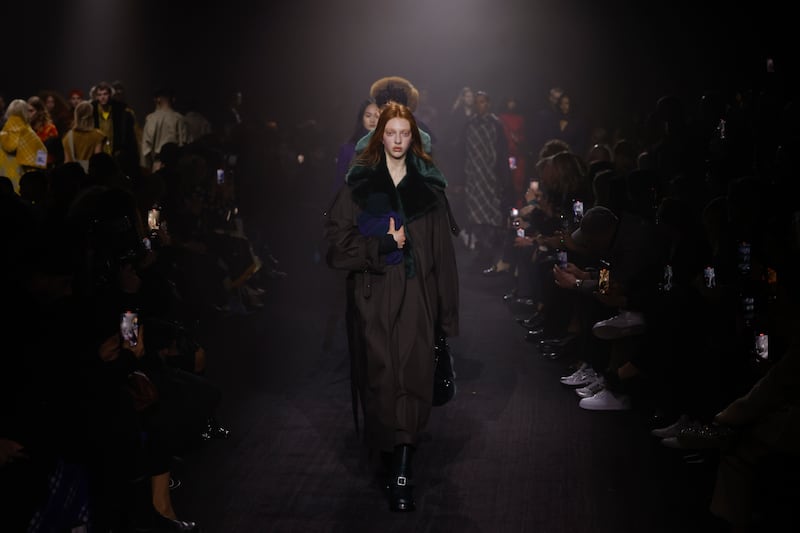 Faux fur, oversized coats and hot water bottles dominated the runway. AP 