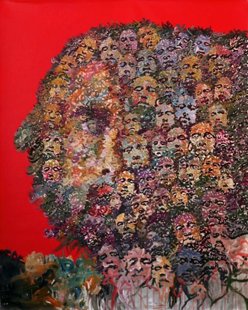 Zakharia Ramhani. ÔFaces of Your OtherÕ. 2012. Oil on canvas. 151 x 122 cm. Courtesy of the artist.
