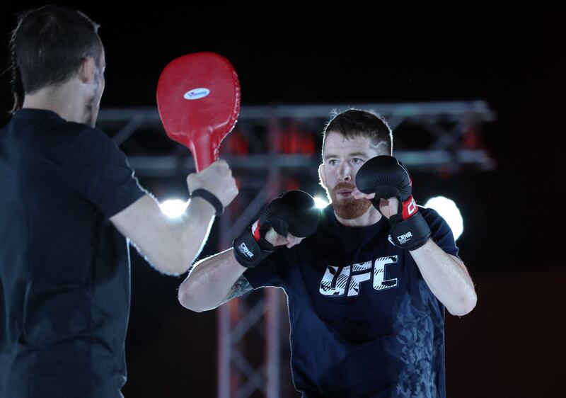 Cory Sandhagen during an open workout.