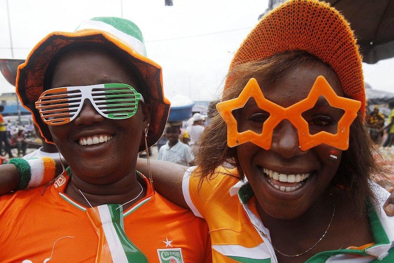 Ivory Coast fans prepare for their team's Africa Cup of Nations final against Ghana on Sunday in Abidjan, Ivory Coast. Luc Gnago / Reuters