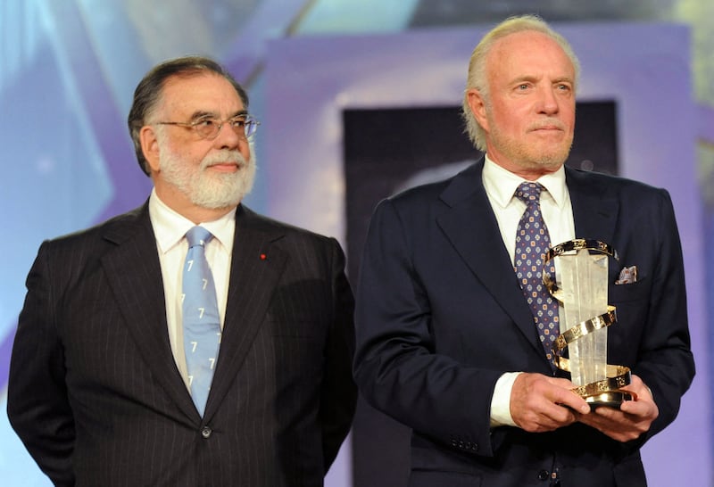 'Godfather' director Francis Ford Coppola presents an award to Caan during a tribute to his career, at the 10th Marrakesh International Film Festival in Morocco in 2010. AFP