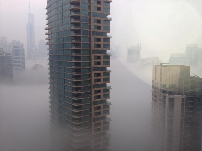 Residents in Dubai described this morning's fog as the worst they had ever seen. Ben Flanagan