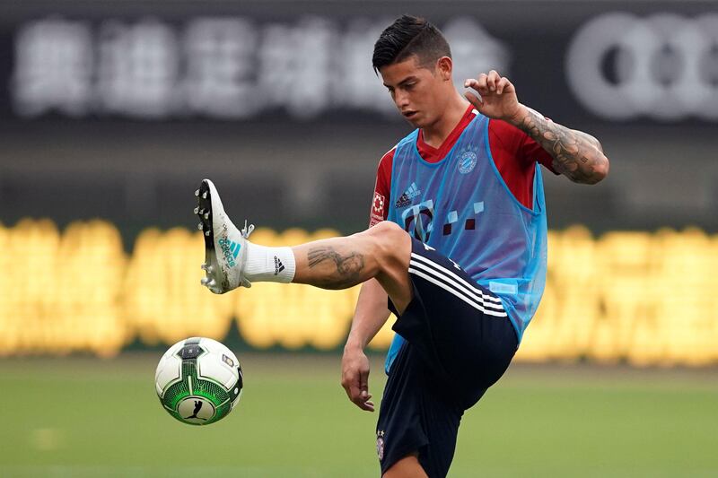 Soccer Football - FC Bayern Munich training session - 2017 International Champions Cup - Shanghai, China - July 18, 2017 - Bayern Munich's James Rodriguez in action. REUTERS/Aly Song