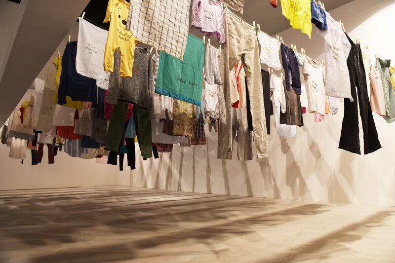 Aya Haidar's installation 'Highly Strung' at the Athr Gallery booth.