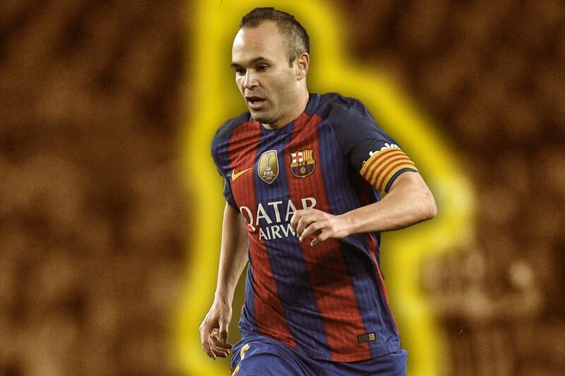 Andres Iniesta has made eight league appearances for Barcelona this season. Photo: David Ramos / Getty Images; Illustration: Jonathan Raymond / The National
