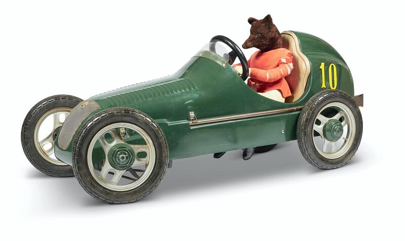 Lot 71: fibre-glass model of a 1950s British racing car. Photo: Dreweatts