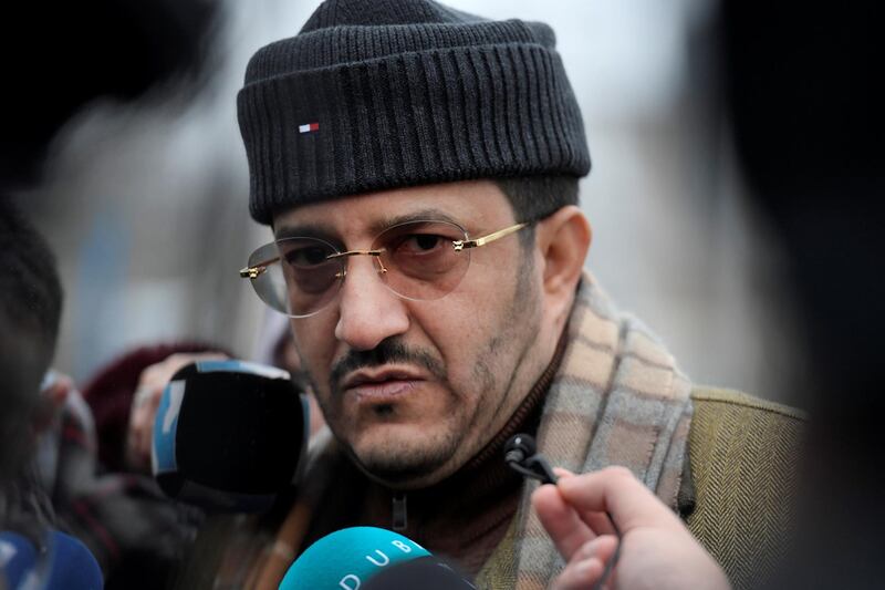 Othman Hussein Faid Mujali, Yemen's Minister of Agriculture and Irrigation, speaks to media during the peace talks on Yemen held at Johannesberg Castle, in Rimbo, Sweden, December 7, 2018. TT News Agency/Janerik Henriksson via REUTERS      ATTENTION EDITORS - THIS IMAGE WAS PROVIDED BY A THIRD PARTY. SWEDEN OUT. NO COMMERCIAL OR EDITORIAL SALES IN SWEDEN.