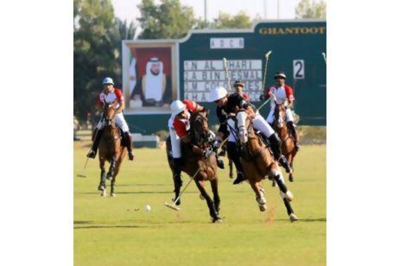 ADCB, in red, and Tom Ford in action yesterday. Courtesy Morhaf Photo