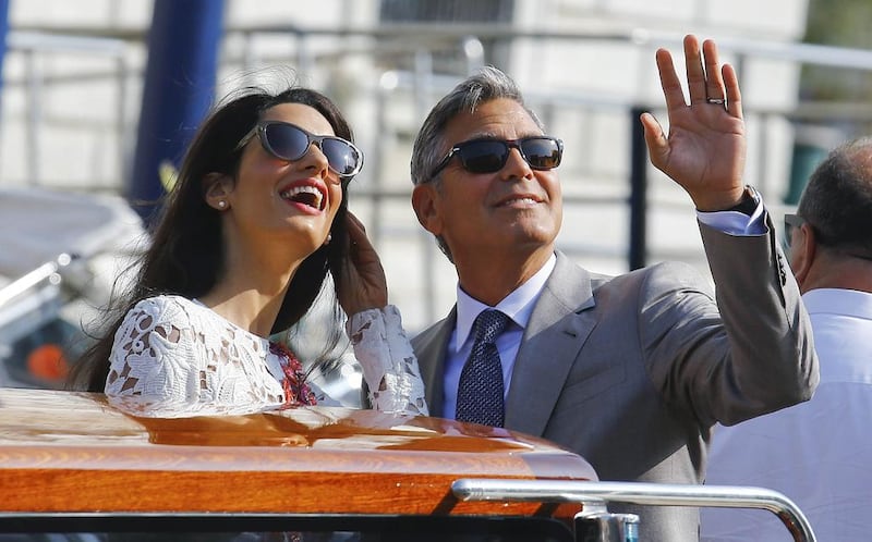 George Clooney married human rights lawyer Amal Alamuddin in Venice in 2014. AP